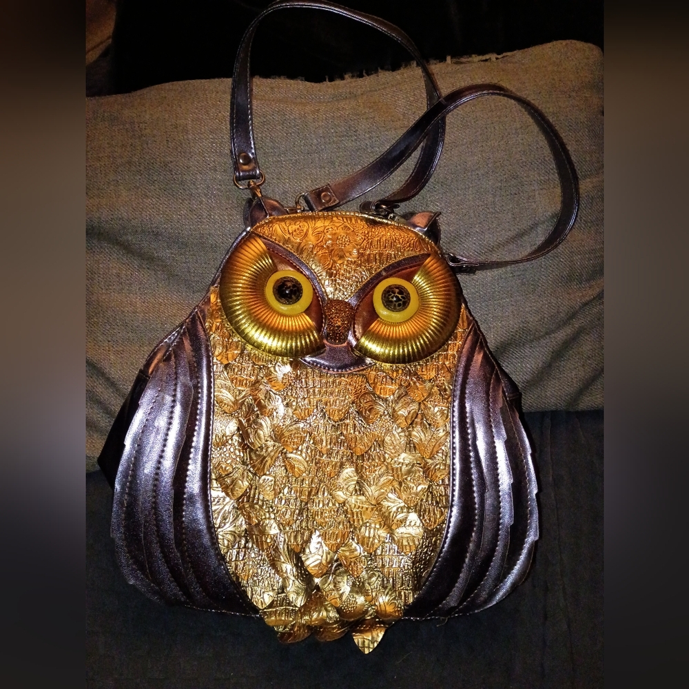 Vintage Far Nine Owl Bag in Gold and Silver
